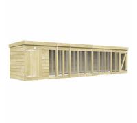 Buttercup Farm 18Ft X 4Ft Dog Kennel And Run - Wood - L127 X W533 X H127 Cm