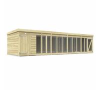 Buttercup Farm 18Ft X 6Ft Dog Kennel And Run - Wood - L185 X W533 X H127 Cm