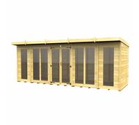 Buttercup Farm 18Ft X 8Ft Pent Summer House (Full Height Window) - Wood - L231 X W533 X H201 Cm