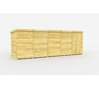 Buttercup Farm 19 X 4 Feet Pent Shed - Single Door Without Windows - Wood - L118 X W560 X H201 Cm
