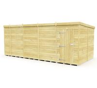 Buttercup Farm 19 X 8 Feet Pent Shed - Single Door Without Windows - Wood - L231 X W560 X H201 Cm