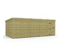 Buttercup Farm 19ft x 10ft Pent Garden Shed Single Door No Windows - Timber in Brown Buttercup Farm Brown