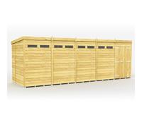 Buttercup Farm 20 X 6 Feet Pent Security Shed - Double Door - Wood - L178 X W589 X H201 Cm