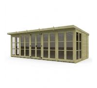 Buttercup Farm 20ft x 10ft Georgian Pent Summer House - Pressure Treated Timber in Brown Buttercup Farm Brown