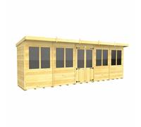Buttercup Farm 20Ft X 4Ft Pent Summer House - Wood - L118 X W589 X H201 Cm