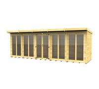 Buttercup Farm 20Ft X 5Ft Pent Summer House (Full Height Window) - Wood - L147 X W589 X H201 Cm