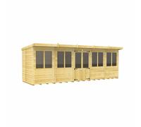 Buttercup Farm 20Ft X 5Ft Pent Summer House - Wood - L147 X W589 X H201 Cm