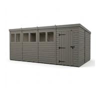 Buttercup Farm 20ft x 9ft Composite Pent Garden Shed Single Door With Windows in Grey Buttercup Farm Grey