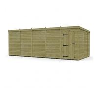 Buttercup Farm 20ft x 9ft Pent Garden Shed Single Door No Windows - Timber in Brown Buttercup Farm Brown
