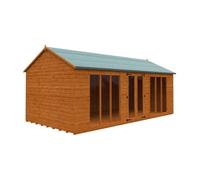 Buttercup Farm 20X10 Full Pane Workman Apex 12mm Shed - L595 X W295 X H268.5 Cm - Solid Wood/softwood/pine - Burnt Orange