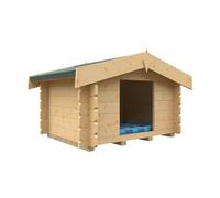 Buttercup Farm 28mm Dog Cabin - L109.6 X W139.6 X H94 Cm - Solid Wood/softwood/pine - Natural
