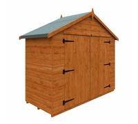 Buttercup Farm 3 X 7 Feet Apex Compact 12mm Shed - Solid Wood/softwood/pine - L85 X W205 X H190.8 Cm - Burnt Orange