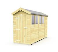 Buttercup Farm 4 X 10 Feet Apex Shed - Single Door With Windows - Wood - L302 X W118 X H217 Cm