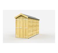 Buttercup Farm 4 x 11 Feet Apex Shed - Double Door W/O Window - L329 x W118 x H217 cm in Brown Buttercup Farm Brown