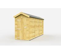Buttercup Farm 4 X 13 Feet Apex Shed - Single Door Without Windows - Wood - L387 X W118 X H217 Cm