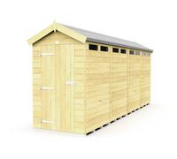 Buttercup Farm 4 X 16 Feet Apex Security Shed - Single Door - Wood - L472 X W118 X H217 Cm