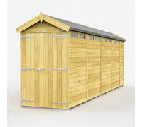 Buttercup Farm 4 x 18 Feet Apex Security Shed - Double Door - L533 x W118 x H217 cm in Brown Buttercup Farm Brown