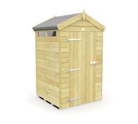 Buttercup Farm 4 X 4 Feet Apex Security Shed - Single Door - Wood - L127 X W118 X H217 Cm