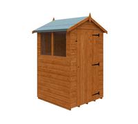 Buttercup Farm 4 X 4 Feet Super Apex 12mm Shed - Solid Wood/softwood/pine - L115 X W115 X H203.9 Cm - Burnt Orange