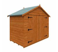 Buttercup Farm 4 X 7 Feet Apex Compact 12mm Shed - Solid Wood/softwood/pine - L115 X W205 X H190.8 Cm - Burnt Orange
