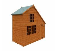 Buttercup Farm 4 x 8 Feet Clubhouse 12mm Shed - Solid Wood/Softwood/Pine in Burnt Orange Buttercup Farm Burnt Orange