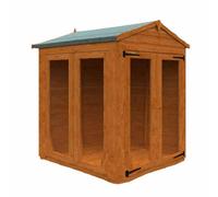 Buttercup Farm 4X4 Flex Apex Full Pane Summerhouse 12mm Flex - L123.8 X W115 X H219.2 Cm - Solid Wood/softwood/pine - Burnt Orange