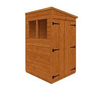 Buttercup Farm 4X4 Flex Pent Double Door 12mm Flex - L123.8 X W115 X H203 Cm - Solid Wood/softwood/pine - Burnt Orange