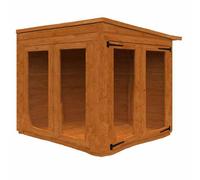 Buttercup Farm 4X4 Flex Pent Full Pane Summerhouse 12mm Flex - L123.8 X W115 X H203 Cm - Solid Wood/softwood/pine - Burnt Orange