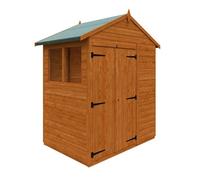 Buttercup Farm 4X6 Flex Apex Double Door 12mm Flex - L123.8 X W175 X H213.5 Cm - Solid Wood/softwood/pine - Burnt Orange