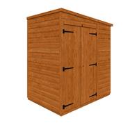 Buttercup Farm 4X6 Flex Pent Double Door Windowless 12mm Flex - L123.8 X W175 X H203 Cm - Solid Wood/softwood/pine - Burnt Orange