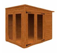 Buttercup Farm 4X6 Flex Pent Full Pane Summerhouse 12mm Flex - L123.8 X W175 X H203 Cm - Solid Wood/softwood/pine - Burnt Orange