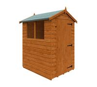 Buttercup Farm 5 X 4 Feet Budget Apex 9mm Shed - Solid Wood/softwood/pine - L145 X W115 X H203.9 Cm - Burnt Orange