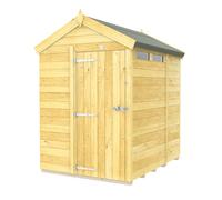 Buttercup Farm 5 X 6 Feet Apex Security Shed - Single Door - Wood - L187 X W147 X H217 Cm