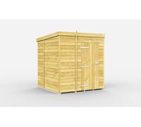 Buttercup Farm 5 X 6 Feet Pent Shed - Single Door Without Windows - Wood - L178 X W158 X H201 Cm