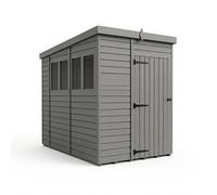 Buttercup Farm 5ft x 10ft Composite Pent Garden Shed Single Door With Windows - Grey Buttercup Farm Grey