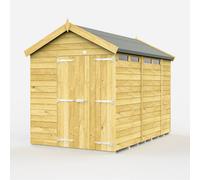 Buttercup Farm 6 x 10 Feet Apex Security Shed - Double Door - L302 x W175 x H217 cm in Brown Buttercup Farm Brown