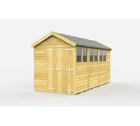 Buttercup Farm 6 X 14 Feet Apex Shed - Double Door With Windows - Wood - L417 X W175 X H217 Cm