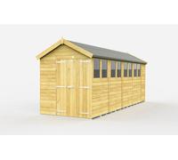 Buttercup Farm 6 X 18 Feet Apex Shed - Double Door With Windows - Wood - L533 X W175 X H217 Cm