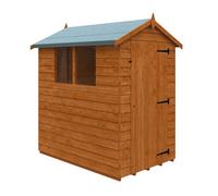 Buttercup Farm 6 X 4 Feet Budget Apex 9mm Shed - Solid Wood/softwood/pine - L175 X W115 X H203.9 Cm - Burnt Orange