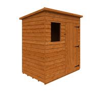 Buttercup Farm 6 X 4 Feet Budget Pent 9mm Shed - Solid Wood/softwood/pine - L175 X W115 X H204.1 Cm - Burnt Orange