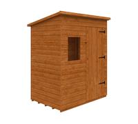 Buttercup Farm 6 X 4 Feet Deluxe Pent 12mm Shed - Solid Wood/softwood/pine - L175 X W115 X H217.3 Cm - Burnt Orange