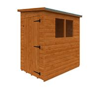 Buttercup Farm 6 X 4 Feet Lean-To Pent 12mm Shed - Solid Wood/softwood/pine - L175 X W115 X H204.1 Cm - Burnt Orange