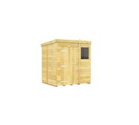 Buttercup Farm 6 X 5 Feet Pent Shed - Single Door With Windows - Wood - L147 X W185 X H201 Cm
