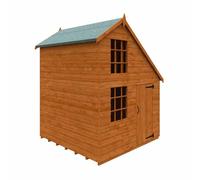 Buttercup Farm 6 X 6 Feet Clubhouse 12mm Shed - Solid Wood/softwood/pine - L175 X W175 X H223.5 Cm - Burnt Orange