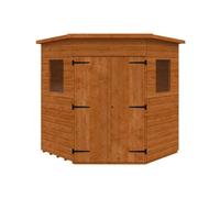 Buttercup Farm 6 X 6 Feet Corner Shed 12mm Shed - Solid Wood/softwood/pine - L175 X W175 X H209 Cm - Burnt Orange