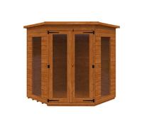 Buttercup Farm 6 X 6 Feet Full Pane Cornerhouse 12mm Shed - Solid Wood/softwood/pine - L175 X W175 X H209 Cm - Burnt Orange