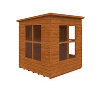 Buttercup Farm 6 X 6 Feet Penthouse 12mm Shed - Solid Wood/softwood/pine - L175 X W175 X H204.1 Cm - Burnt Orange