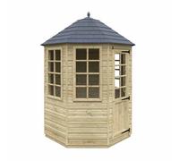 Buttercup Farm 6 X 6 Feet Tanalised Octagonal 16mm Shed - Solid Wood/softwood/pine - L181 X W181 X H272 Cm - Green
