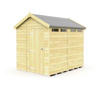 Buttercup Farm 6 x 8 Feet Apex Security Shed - Single Door - L243 x W175 x H217 cm in Brown Buttercup Farm Brown