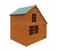 Buttercup Farm 6 X 8 Feet Clubhouse 12mm Shed - Solid Wood/softwood/pine - L175 X W235 X H234.7 Cm - Burnt Orange